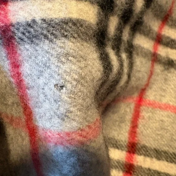 Burberry Check Scarf - Black, Red, and Cream - Picture 7 of 7